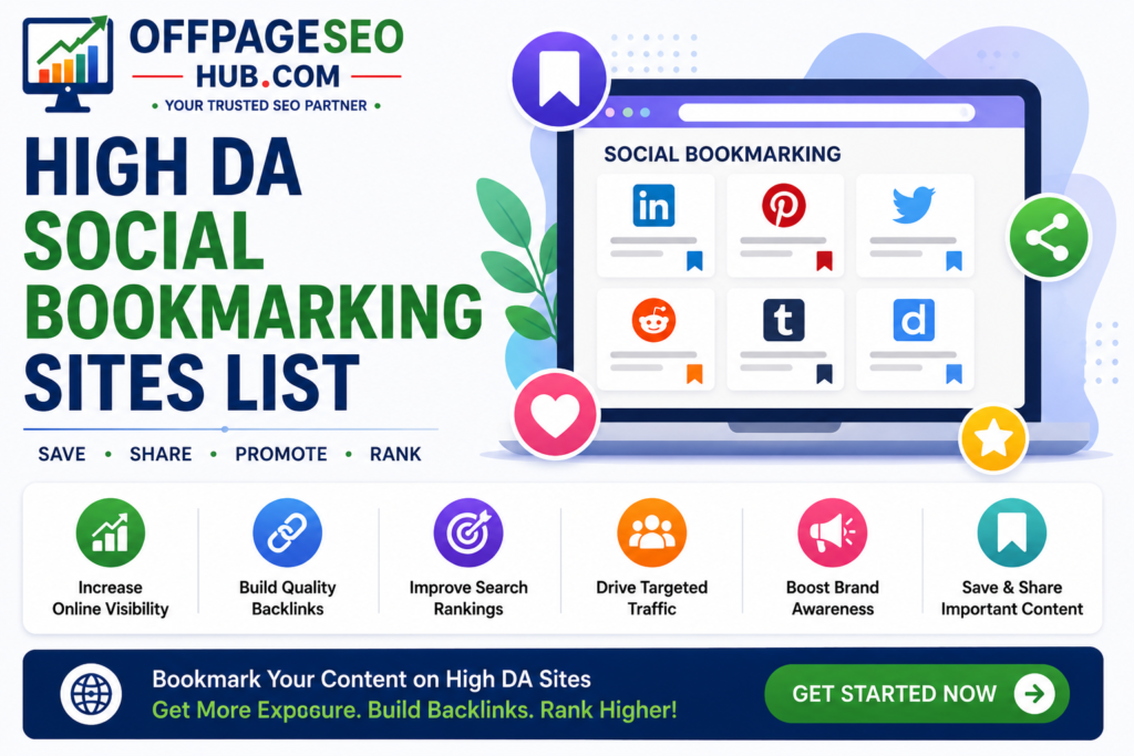 High DA Social Bookmarking Sites List